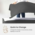 thumbnail image 4 of Zip On Fitted Sheet Queen Size(60X80) - Includes 1 Fitted Base + 2 Zip Sheet - Easy to Change, Won’t Pop Off Twin Sheet - Soft 600 TC Cotton Fitted Sheet- Upto 16” Deep Pocket Dark Grey Color, 4 of 7