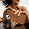 thumbnail image 6 of Dteck Magnetic Case for iPhone 15,Shockproof Leather+TPU Case Compatible with Mag Safe Back Cover for iPhone 15,Darkbrown, 6 of 6