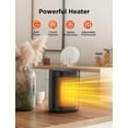 thumbnail image 2 of 1500W Space Heater for Indoor Use, 1500W/900W Electric Heater 2S Fast Heating, Ceramic Heater with Thermostat, 24H Timer, Overheat & Tip-over Protection, Heater for Office Bedroom Use, 2 of 8