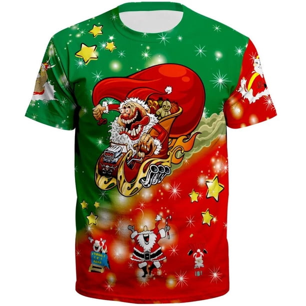 Christmas Top Christmas T Shirt For Men Clothing New Year Gift Cosplay Santa Claus Tees Women T-shirt 3D Print Anime Streetwear