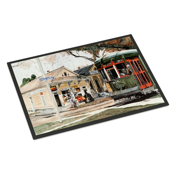 Carolines Treasures 8108MAT  Orleans Street Car Doormat 18x27 27"L x 18"W multicolor