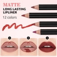 thumbnail image 2 of Minkissy Juego de 12 lápices delineadores de labios 12 colores Lápices de maquillaje de labios naturales Delineadores de labios impermeables de larga duración, 2 of 7