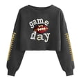 thumbnail image 3 of Uootdi Going Out Tops for Women Long Sleeve Crewneck Football Graphic Sweatshirts Cropped Fit Trendy Casual Party Outfits Gift, 3 of 5