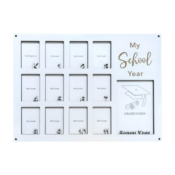 deevoka Wooden School Picture Frame Pre K to 12 40x30cm for Any Interior Lightweight White