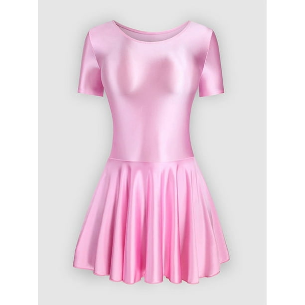 Falda de ballet ajustada de una pieza, sedosa y brillante, para entrenamiento, para yoga, para deportes, para gimnasia