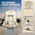 thumbnail image 3 of 40L Travel Backpack for Men Women, Flight-Approved Carry-On Backpack, Large Expandable Suitcase Backpack, 17.3" Laptop Backpack with USB Charging Port for Weekend Business Camping Hiking(Off-White), 3 of 6