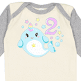 thumbnail image 4 of Inktastic Happy 2nd Birthday with Cute Narwhal Stars and Bubbles Boys or Girls Long Sleeve Baby Bodysuit, 4 of 5
