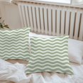 thumbnail image 6 of Sage Green Stripe Throw Pillow Covers 18x18 Inch Set of 2, Farmhouse Striped Modern Waves Moires Waterproof Outdoor Pillow Covers, Decorative Cushion Pillowcases for Couch, Sofa, Bed, Garden, Patio, 6 of 9
