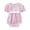 Pink, variant on Comfy Bodysuit for Baby Summer Toddler Girls Clothing Lace Round Neck Romper Solid Sleeve Waist Strap Fashionable