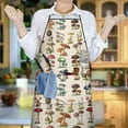 thumbnail image 6 of Brown Mushroom Plant Light Pattern Apron-Garden Aprons for Women with Pockets-Cotton Linen Waterproof Kitchen Cooking Gardening Aprons Adjustable for Kitchen,Cooking,BBQ and Salon 33x27 Inch, 6 of 7