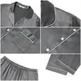 thumbnail image 5 of UVN Pajamas Sets for Women Short Sleeve Button Down Tops And Pants Sleepwear Soft Silk Satin Pjs Loungewear 2 Piece Outfit, 5 of 8