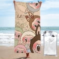 thumbnail image 1 of Toalla de playa Labubu, suave, de secado rápido, resistente a la arena, para natación, piscina, yoga, gimnasio, camping, toallas de baño ligeras, regalo para niños, niñas, niños y adultos, 27,5 x 55, 1 of 1
