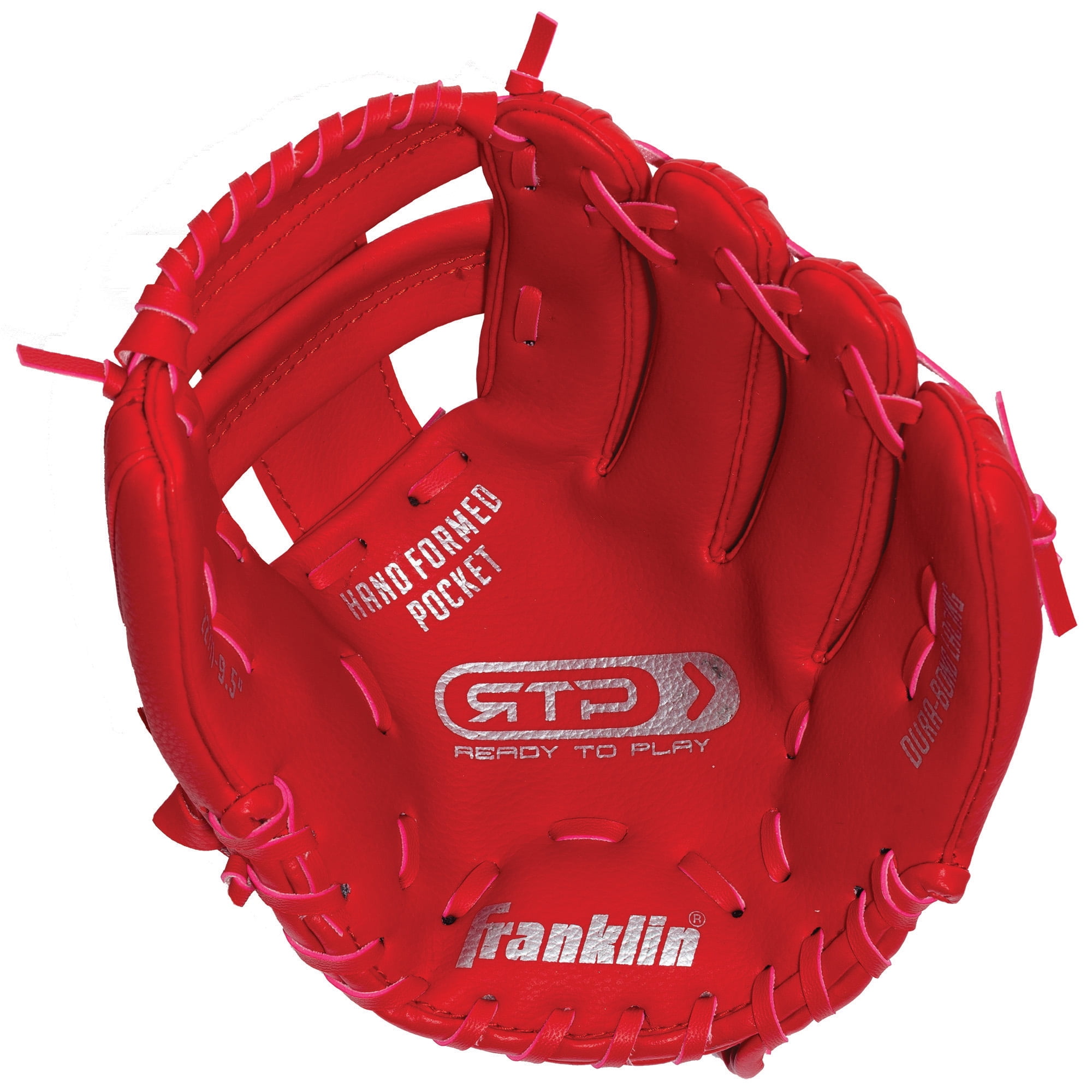 Franklin Sports 9.5" RTP Performance Digi Teeball Glove and Ball Combo Navy Red Right Handed Thrower by Franklin Sports
