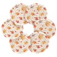 thumbnail image 7 of Yayeee 6 PCS Drink Coasters with Holder Set Woven Absorbent Round Tabletop Hot Pad, Watercolor Autumn Leaves, 7 of 7