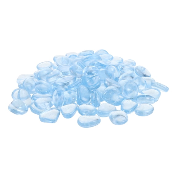 PAMINGONO 200Pcs Sky Blue Glow Stones Decorative Luminous Rocks for Garden Patio Fish Tank
