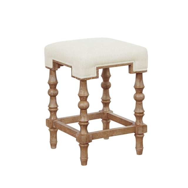 Riverbay Furniture Elm Wood Beige/Brown Counter Stool Backless 24" Assembled