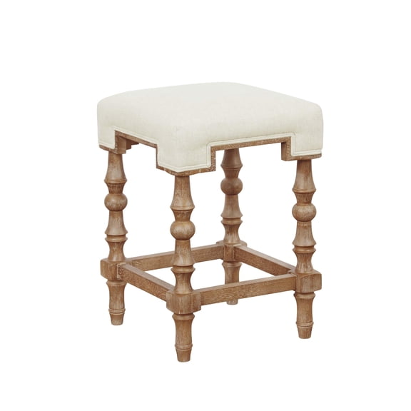Riverbay Furniture Elm Wood Beige/Brown Counter Stool Backless 24" Assembled