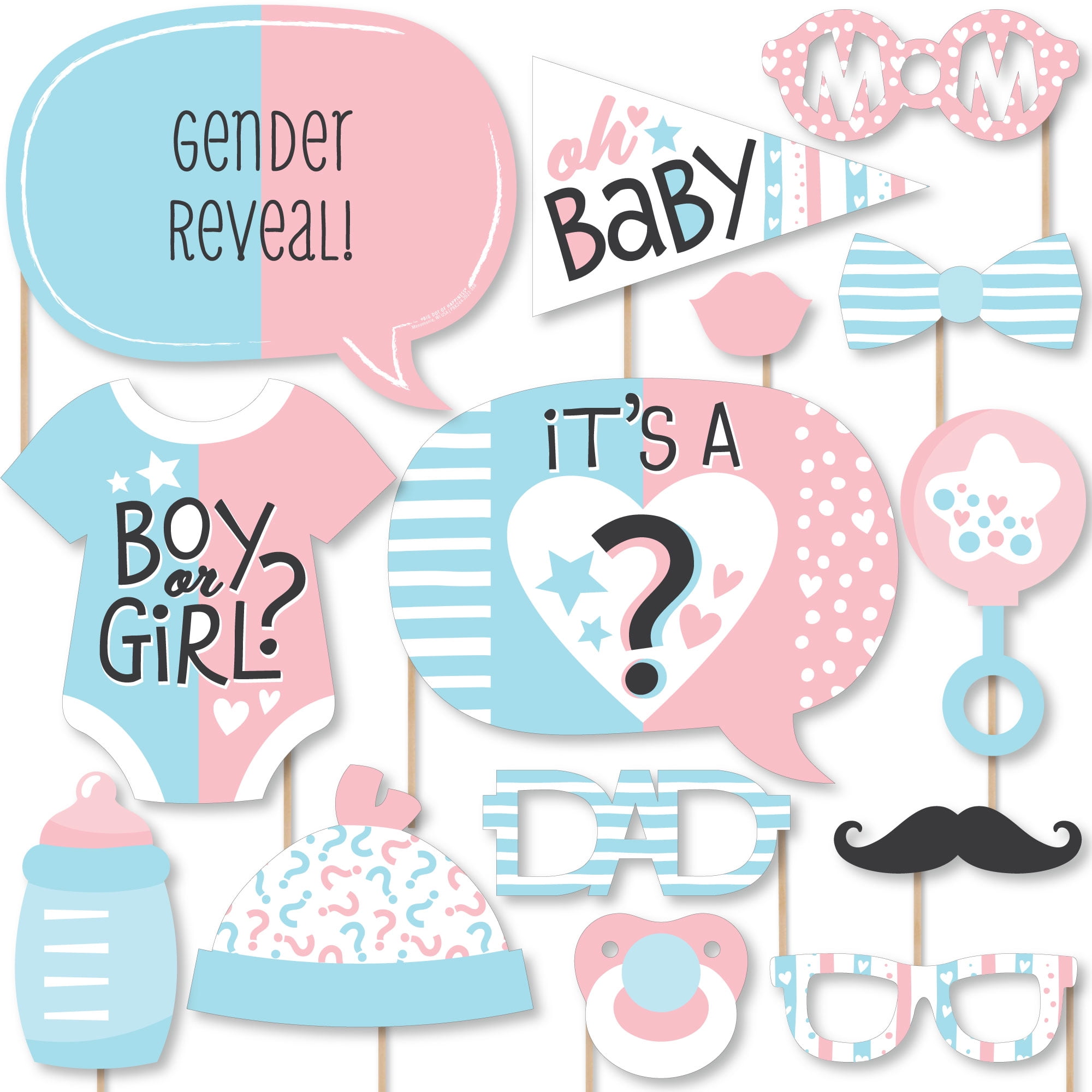 Big Dot of Happiness Funny Baby Gender Reveal Team Boy or Girl Party