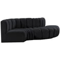 thumbnail image 5 of Meridian Furniture Arc Black Velvet Modular Sectional, 5 of 9