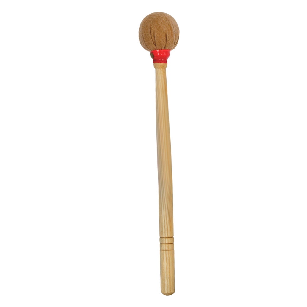 FRCOLOR Coffee Bass Drumstick Cotton Cloth Head Drum Mallet for Drums with Maple Wood Handle 14.5 Inch