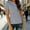 Gray, variant on HOMBOM Womens Henley Shirts Blue Basic Loose Casual Solid Color Summer Crewneck T Shirts for Ladies Short Sleeve