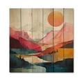 thumbnail image 3 of Designart "Pastel Bold Sunset horizon IV" Abstract Print on Natural Pine Wood, 3 of 5