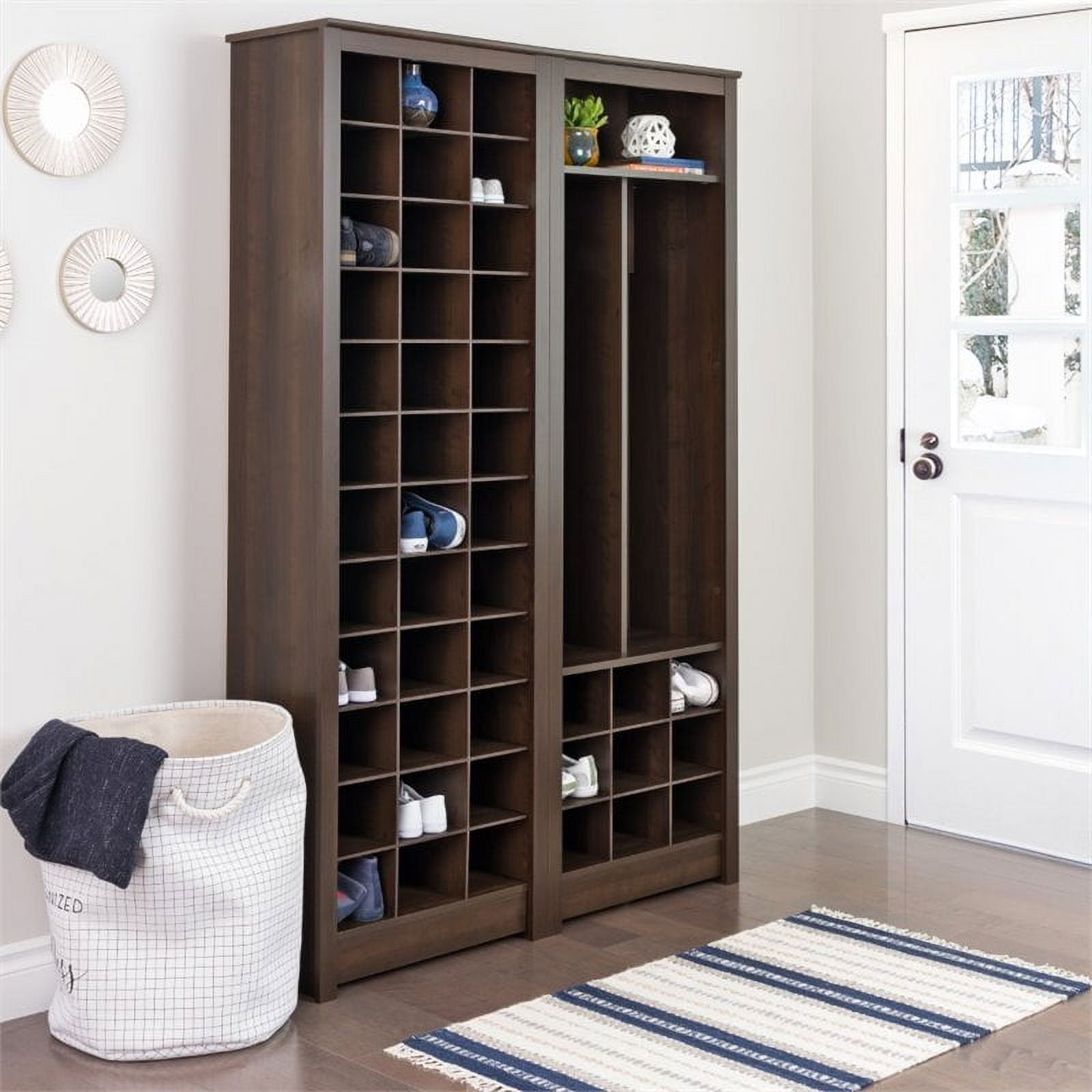 Prepac Space-Saving Black Shoe Storage Cabinet