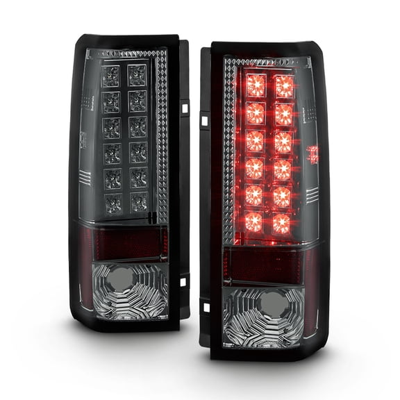 AKKON - For 85-05 Chevy Astro Van GMC Safari Van Smoke Rear Black LED Tail Lights Brake Lamps Taillamps Pair