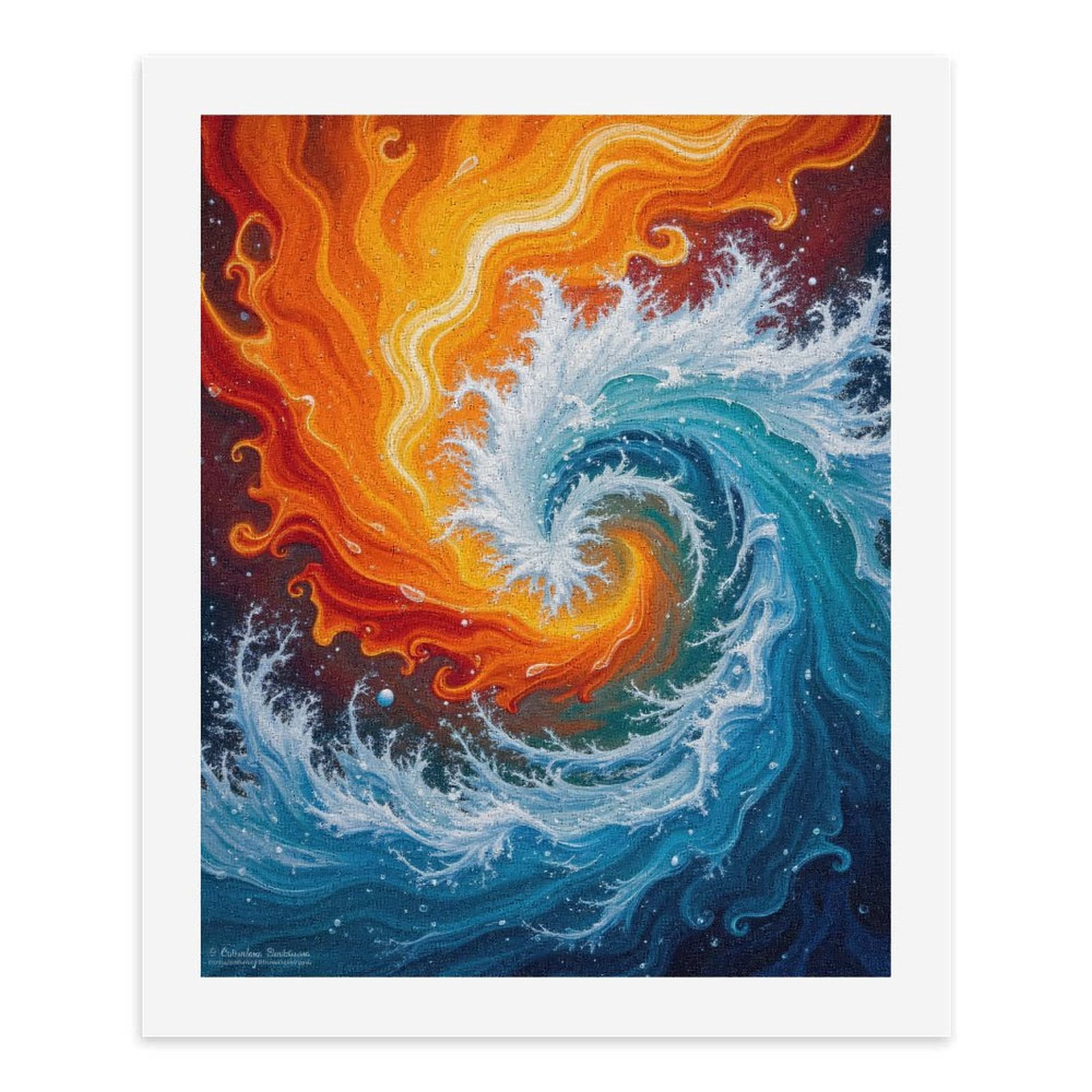 Paint By Numbers Kit for Adults Beginner - DIY Swirling Fire Water Art Abstract Canvas Painting Kits for Adults, Frameless Paint By Number for Adults for Home Wall Decor 16x20 Inch