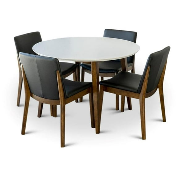 Howard Modern Solid Wood Walnut Dining Room & Kitchen Table and Chair Set of 4