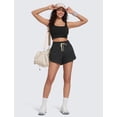 thumbnail image 3 of Shorts CRZ YOGA con dobladillo tipo delfín, tiro alto, negro, talla L, 3 of 4