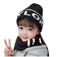 thumbnail image 2 of Dyfzdhu Winter Knitted Fleece Hood Scarf Coif Kid Knit Hat Warm Hats Black, 2 of 5