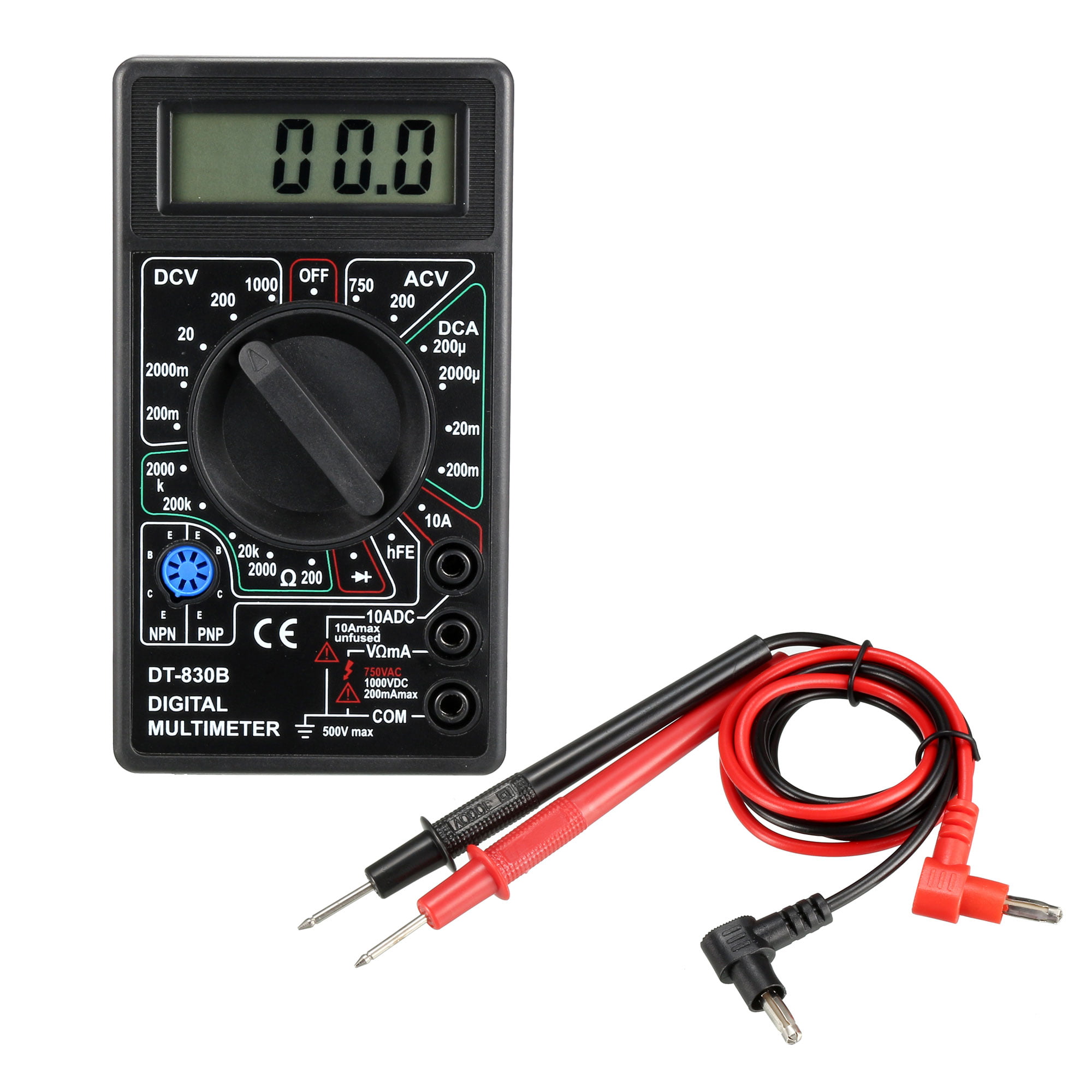 Mini LCD Digital DT830B Multimeter Voltmet Electric Voltage Tester Test Lead Pen
