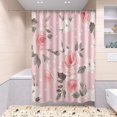 thumbnail image 3 of Shower Curtain Set 4 Piece for Bathroom Decoration, Flower Rose Bathroom Sets with 1 Fabric Shower Curtain and 3 Non-Slip Bathroom Rugs Accessories with Hooks, 3 of 8
