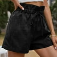 thumbnail image 3 of QLEICOM Womens Athletic Shorts, Plus Size Shorts, Fashion Solid Casual Wide Leg Lace Loose High Waist Shorts Pants Yoga Shorts, Running Shorts, Comfy Beach Shorts, Cycling Shorts Black XXL, 3 of 7
