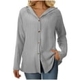 thumbnail image 7 of BLCHUNen Sweaters for Women Ribbed Knitted Hooded Button down Long Sleeve Casual Fashion Fall Going out Tops, 7 of 7