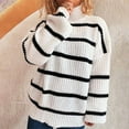 thumbnail image 5 of FDGIU Women's Chunky Knit Sweater Warm Pullover Crewneck Sweater 2025, Oversized Loose Striped Top, Casual Fall Fashion Cozy Tunic, 5 of 5