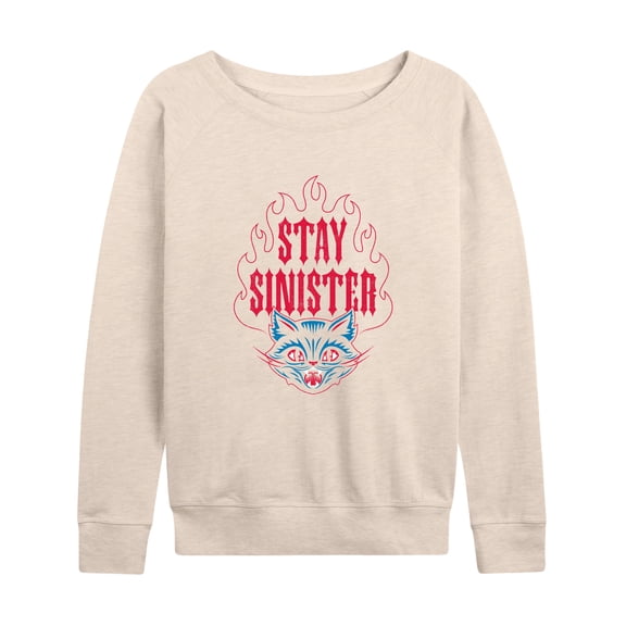 Instant Message - Stay Sinister Cat  - Women's Lightweight French Terry Long Sleeve Shirt