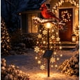 thumbnail image 3 of Solar Powered Remembrance Cardinal Garden Stake Light Cascading LED Snowflake String Light for Lawn Path Grave Christmas Winter Outdoor Ornament, 3 of 5