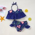 thumbnail image 2 of Fesfesfes Toddler Baby Kids Girls Bathing Suit Slip Leopard Print Swimsuits Beach Ruffle Patchwork Halter Neck Two-Piece Swimwear Bikini Sets, 2 of 9