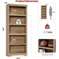 thumbnail image 4 of Estantería Librero 5 Niveles Towallmark, MDF con Estantes Ajustables, Color Madera, Modelo Carlo-30 para Oficina y Sala, 4 of 6