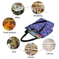 thumbnail image 5 of KLL Tote Bag for Women Blue Skull Leaf Print Shopping Grocery Reusable Bags for Office School Shopping Travel, 5 of 6
