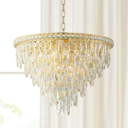

Vienna Full Spectrum Gold Pendant Chandelier 23 1/2 Wide Modern Crystal 9-Light Fixture Dining Room House Foyer Kitchen Island