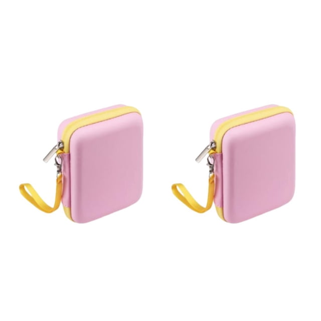 Bewildely Bolsa de almacenamiento Universal para púas de guitarra, gran capacidad, a prueba de arañazos, impermeable, organizador de plectro, Malla Completa Rosa 2piezas