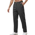 thumbnail image 2 of Sweatpants for Men Spring Summer Elastic Waist Straight Leg Relaxed Fit Business Casual Pants Trousers with Pockets, 2 of 9