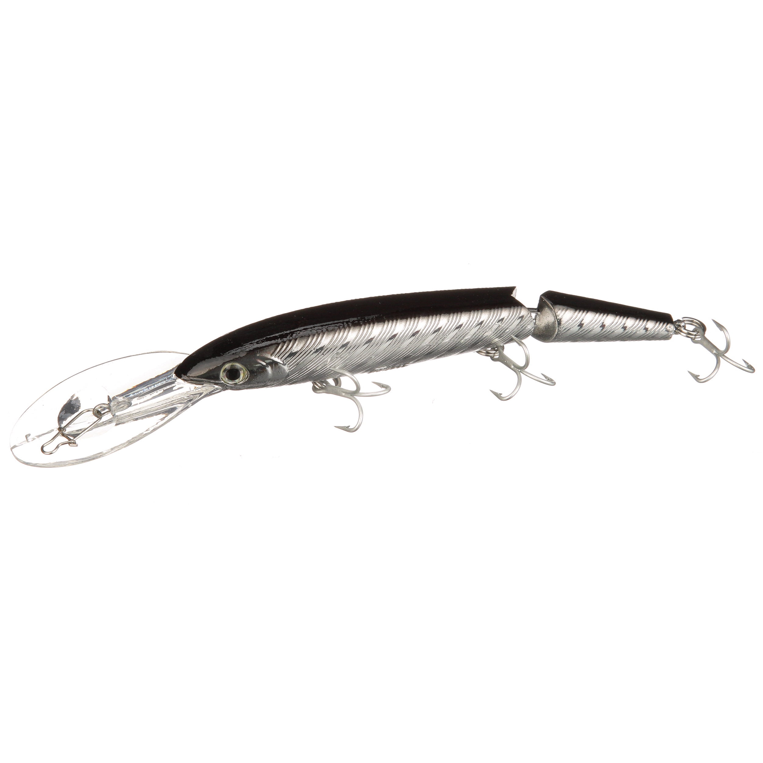 P-Line Predator Minnow Universal Hard Fishing Bait, Silver Black, 5 1/2,  Hard Baits 