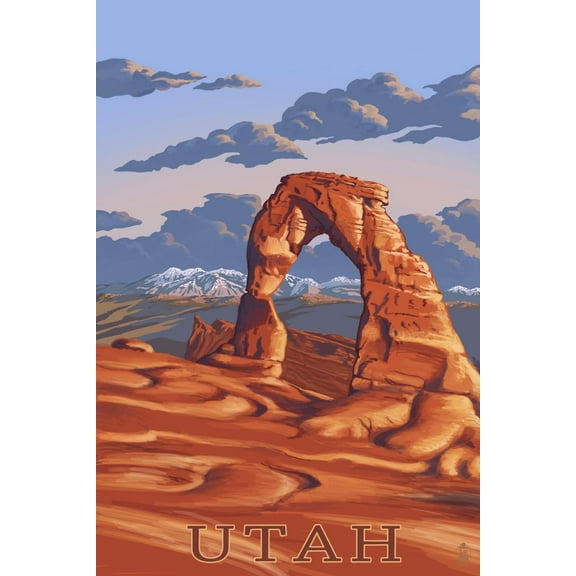 Art.com Utah - Delicate Arch Art Print by Lantern Press, 12" x 18"