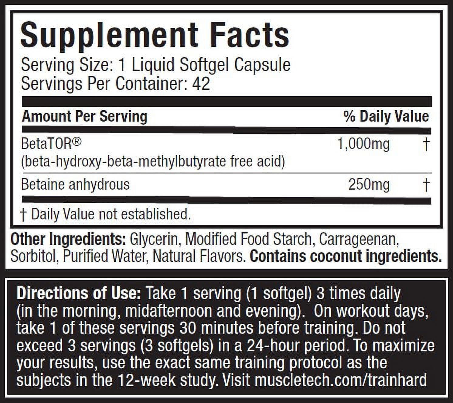 Experience the power of Muscletech Clear Muscle, a revolutionary dietary supplement featuring the groundbreaking compound BetaTOR. Designed to enhance protein synthesis and reduce muscle breakdown, this product offers faster recovery times and optimized muscle growth. With 84 liquid soft gels per bottle, Muscletech Clear Muscle provides a convenient and effective way to support your muscle-building goals. By taking one serving three times a day, you can harness the true potential of HMB for superior results. Whether you're looking to improve muscle synthesis, speed up recovery, or maximize your fitness gains, Muscletech Clear Muscle is the ideal choice for taking your workout to the next level.