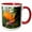 Red/White, variant on 3drose, Tropic Bird of Paradise with Dew Drops, 11oz Two-tone Black Mug