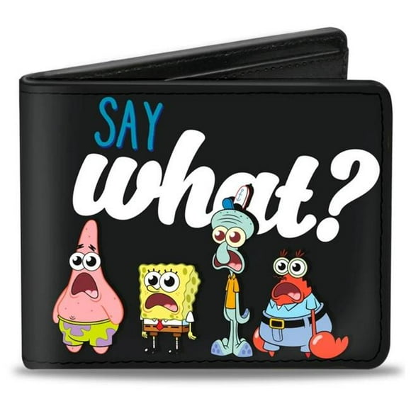 Spongebob Squarepants 823418 SpongeBob SquarePants & Friends Say What Mens Bi-Fold Wallet
